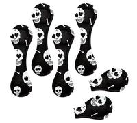 Eslifey 6 Pieces Magnetic Bookmarks, Day of The Dead Skulls Love Heart Pattern Page Markers Leather Book Mark Book Accessories for Students Teachers Reading