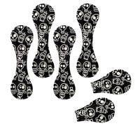 Eslifey 6 Pieces Magnetic Bookmarks, Day of The Dead Skulls Pattern Page Markers Leather Book Mark Book Accessories for Students Teachers Reading