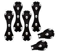 Eslifey 6 Pieces Magnetic Bookmarks, Day of The Dead Skulls White Pattern Page Markers Leather Book Mark Book Accessories for Students Teachers Reading