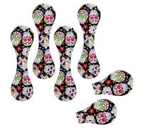 Eslifey 6 Pieces Magnetic Bookmarks, Day of The Dead Sugar Skull Background Page Markers Leather Book Mark Book Accessories for Students Teachers Reading
