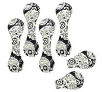 Eslifey 6 Pieces Magnetic Bookmarks, Day of The Dead Sugar Skull Floral Flower Pattern Page Markers Leather Book Mark Book Accessories for Students Teachers Reading