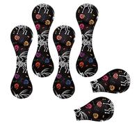 Eslifey 6 Pieces Magnetic Bookmarks, Day of The Dead Suger Skull Skeleton Unicorn Rose Page Markers Leather Book Mark Book Accessories for Students Teachers Reading