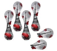 Eslifey 6 Pieces Magnetic Bookmarks, Eiffel Tower with Flying Umbrellas Pattern Page Markers Leather Book Mark Book Accessories for Students Teachers Reading