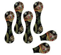 Eslifey 6 Pieces Magnetic Bookmarks, Ethnic Skull Sombrero Day of The Dead Art Pattern Page Markers Leather Book Mark Book Accessories for Students Teachers Reading