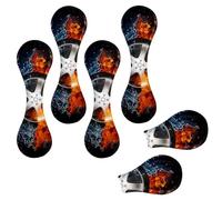 Eslifey 6 Pieces Magnetic Bookmarks, Fire Ice Wheel Cool Page Markers Leather Book Mark Book Accessories for Students Teachers Reading
