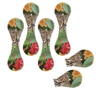 Eslifey 6 Pieces Magnetic Bookmarks, Floral Tigers Pattern Page Markers Leather Book Mark Book Accessories for Students Teachers Reading