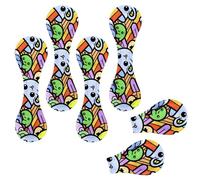 Eslifey 6 Pieces Magnetic Bookmarks, Funny Coloring Monsters Rainbow Pattern Page Markers Leather Book Mark Book Accessories for Students Teachers Reading