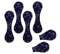 Eslifey 6 Pieces Magnetic Bookmarks, Galaxy Space Zodiac Planet Pattern Page Markers Leather Book Mark Book Accessories for Students Teachers Reading