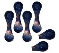 Eslifey 6 Pieces Magnetic Bookmarks, Galaxy with Stars and Space Dust in the Universe Page Markers Leather Book Mark Book Accessories for Students Teachers Reading
