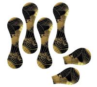 Eslifey 6 Pieces Magnetic Bookmarks, Gold Fan Flower Unbrella Chinese Pattern Page Markers Leather Book Mark Book Accessories for Students Teachers Reading