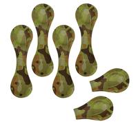Eslifey 6 Pieces Magnetic Bookmarks, Green Army Camouflage Page Markers Leather Book Mark Book Accessories for Students Teachers Reading