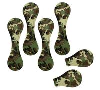 Eslifey 6 Pieces Magnetic Bookmarks, Green Army Military Camouflage Pattern Page Markers Leather Book Mark Book Accessories for Students Teachers Reading