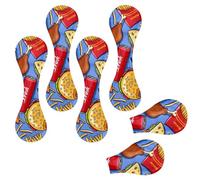 Eslifey 6 Pieces Magnetic Bookmarks, Hamburger Hot Dog Fries Coke Coffee Pizza Pattern Page Markers Leather Book Mark Book Accessories for Students Teachers Reading