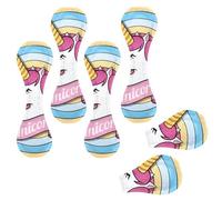 Eslifey 6 Pieces Magnetic Bookmarks, Happy Unicorn Face Page Markers Leather Book Mark Book Accessories for Students Teachers Reading