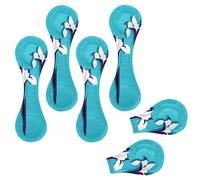 Eslifey 6 Pieces Magnetic Bookmarks, Iris Flowers Blue Page Markers Leather Book Mark Book Accessories for Students Teachers Reading