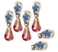 Eslifey 6 Pieces Magnetic Bookmarks, Japanese Women Kimono Cherry Blossom Wave Page Markers Leather Book Mark Book Accessories for Students Teachers Reading