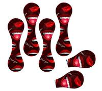 Eslifey 6 Pieces Magnetic Bookmarks, Lips Sexy Red Page Markers Leather Book Mark Book Accessories for Students Teachers Reading