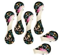 Eslifey 6 Pieces Magnetic Bookmarks, Magic Unicorn Beautiful Flowers Pattern Page Markers Leather Book Mark Book Accessories for Students Teachers Reading