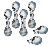 Eslifey 6 Pieces Magnetic Bookmarks, Moon Tai Chi Page Markers Leather Book Mark Book Accessories for Students Teachers Reading