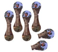Eslifey 6 Pieces Magnetic Bookmarks, Outhouse Rooster Stood on The House Page Markers Leather Book Mark Book Accessories for Students Teachers Reading
