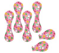 Eslifey 6 Pieces Magnetic Bookmarks, Pink Alpaca Llama Page Markers Leather Book Mark Book Accessories for Students Teachers Reading