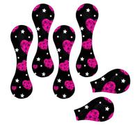 Eslifey 6 Pieces Magnetic Bookmarks, Pink Love Heart and Skull Star Pattern Page Markers Leather Book Mark Book Accessories for Students Teachers Reading