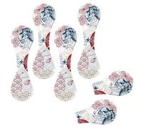 Eslifey 6 Pieces Magnetic Bookmarks, Red Blue Fans Flower Japanese Chinese Pattern Page Markers Leather Book Mark Book Accessories for Students Teachers Reading