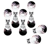 Eslifey 6 Pieces Magnetic Bookmarks, Skull and Flowers Day of the Dead Pattern Page Markers Leather Book Mark Book Accessories for Students Teachers Reading