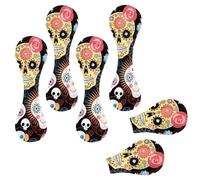 Eslifey 6 Pieces Magnetic Bookmarks, Skull Bone Mexico Page Markers Leather Book Mark Book Accessories for Students Teachers Reading