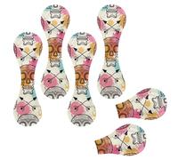 Eslifey 6 Pieces Magnetic Bookmarks, Skull Mexican Day of The Dead Vintage Pattern Page Markers Leather Book Mark Book Accessories for Students Teachers Reading