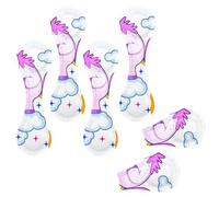 Eslifey 6 Pieces Magnetic Bookmarks, Smiling Unicorn Pooping a Rainbow on the Sky Page Markers Leather Book Mark Book Accessories for Students Teachers Reading