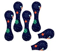 Eslifey 6 Pieces Magnetic Bookmarks, Space Planets Orbits Rockets Satellite Flying Saucer Stars Cosmos Page Markers Leather Book Mark Book Accessories for Students Teachers Reading