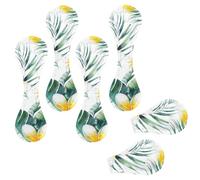 Eslifey 6 Pieces Magnetic Bookmarks, Summer Palm Tree Plumeria Flowers Page Markers Leather Book Mark Book Accessories for Students Teachers Reading
