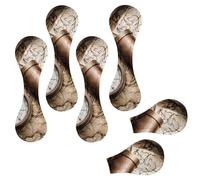 Eslifey 6 Pieces Magnetic Bookmarks, Vintage Still Life Compass Sextant Spyglass Old Map Pattern Page Markers Leather Book Mark Book Accessories for Students Teachers Reading