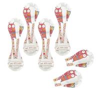 Eslifey 6 Pieces Magnetic Bookmarks, We are Cute Cartoon Owls Flowers Pink Colors Pattern Page Markers Leather Book Mark Book Accessories for Students Teachers Reading