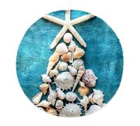 Eslifey 70cm Luxury Shaggy Soft Area Rug Christmas Tree Seashells Starfish Indoor Fluffy Non-Slip Rugs Modern Home Decor for Bedroom,Kids Room,Living Room