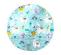 Eslifey 70cm Luxury Shaggy Soft Area Rug Llama Alpaca Cactuses and Leaves Indoor Fluffy Non-Slip Rugs Modern Home Decor for Bedroom,Kids Room,Living Room