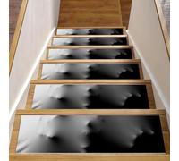 Eslifey 8"x30" 15 Pack Non-Slip Stair Treads, Indoor Stair Runners for Wooden Steps, Edging Stair Rugs for Kids Elders & Pets with Reusable Adhesive, Screaming Human Face Hands Pressing Through