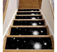 Eslifey 8"x30" 15 Pack Non-Slip Stair Treads, Indoor Stair Runners for Wooden Steps, Edging Stair Rugs for Kids Elders & Pets with Reusable Adhesive, Shining Star