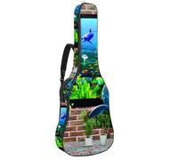 Eslifey Acoustic Guitar Bag 3D Wall Design of Fish Out from Aquarium Adjustable Shoulder Strap Guitar Case Gig Bag 40 41 42 Inch