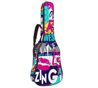 Eslifey Acoustic Guitar Bag Abstract Colors Amazing Awesome Love Pattern Adjustable Shoulder Strap Guitar Case Gig Bag 40 41 42 Inch