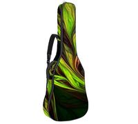 Eslifey Acoustic Guitar Bag Abstract Exotic Tropical Green and Orange Leaves Adjustable Shoulder Strap Guitar Case Gig Bag 40 41 42 Inch