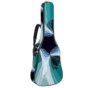 Eslifey Acoustic Guitar Bag Abstract Kaleidoscope Green Flowers Floral Pattern Adjustable Shoulder Strap Guitar Case Gig Bag 40 41 42 Inch