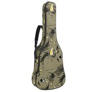 Eslifey Acoustic Guitar Bag African Rhinoceros Animal Rhino Pattern Adjustable Shoulder Strap Guitar Case Gig Bag 40 41 42 Inch