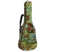 Eslifey Acoustic Guitar Bag Antique Retro Old World Map Nautical Compass Adjustable Shoulder Strap Guitar Case Gig Bag 40 41 42 Inch