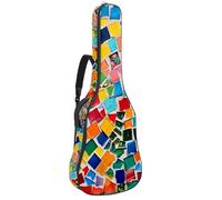 Eslifey Acoustic Guitar Bag Art Colorful Mosaic Pattern Adjustable Shoulder Strap Guitar Case Gig Bag 40 41 42 Inch