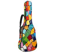 Eslifey Acoustic Guitar Bag Art Mosaic Colorful Pattern Adjustable Shoulder Strap Guitar Case Gig Bag 40 41 42 Inch