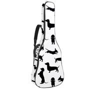 Eslifey Acoustic Guitar Bag Black Dogs Dachshund Shadow Adjustable Shoulder Strap Guitar Case Gig Bag 40 41 42 Inch