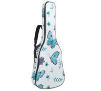 Eslifey Acoustic Guitar Bag Blue Butterflies Willow Flowers Pattern Adjustable Shoulder Strap Guitar Case Gig Bag 40 41 42 Inch