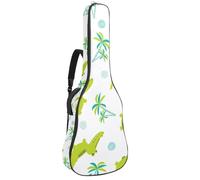 Eslifey Acoustic Guitar Bag Cartoon Animal Green Crocodiles Pattern Adjustable Shoulder Strap Guitar Case Gig Bag 40 41 42 Inch